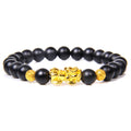 Black Pixiu Natural Gold Obsidian Bracelet