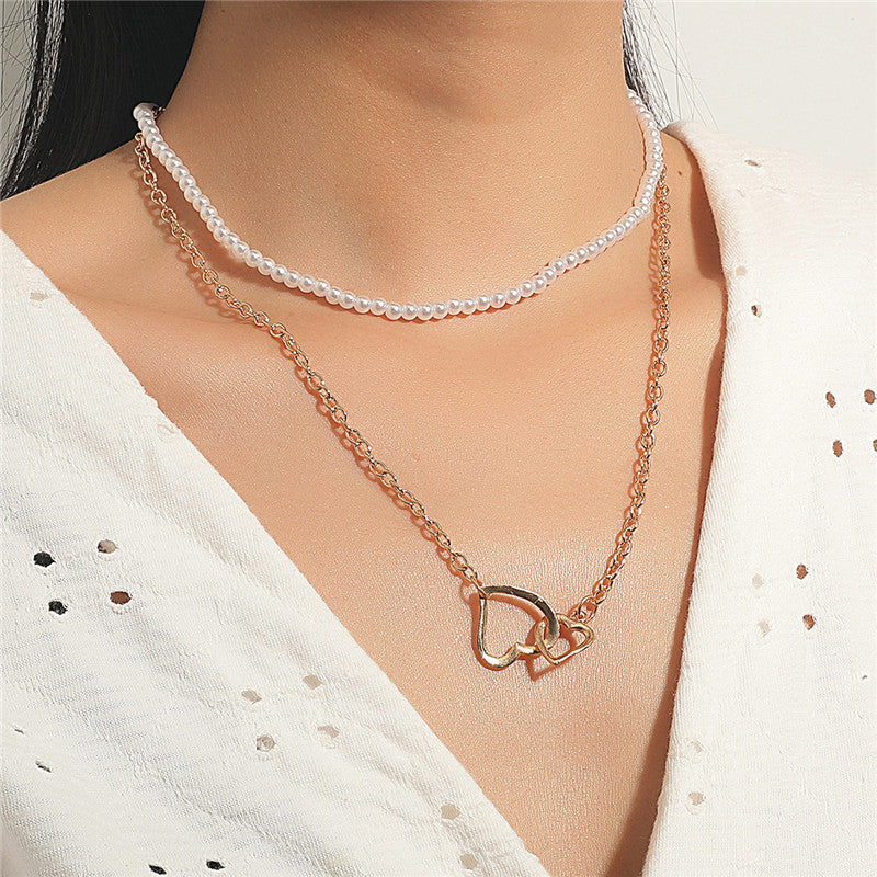 Alloy Multilayer Love Choker Clavicle Chain