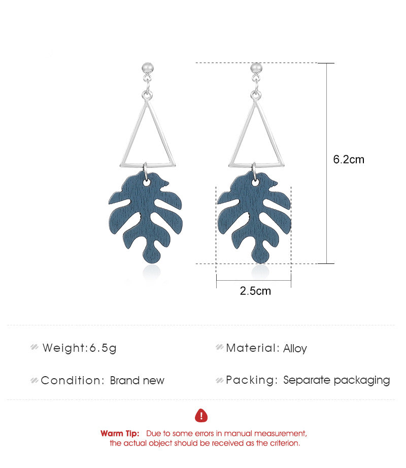 And Simple Leaf Earrings Forest Geometry