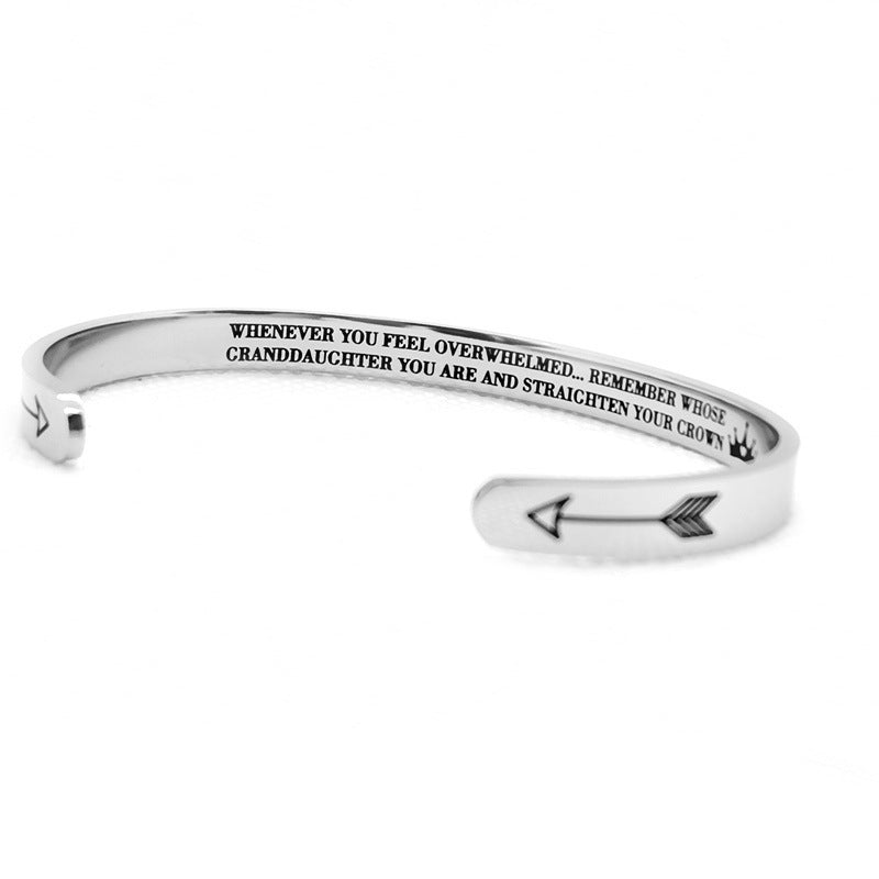 European and American C-shaped arrow titanium steel bracelet