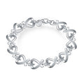 Silver Factory Direct Sales Korean Style Beautiful Full Heart-shaped Kelp Bracelet