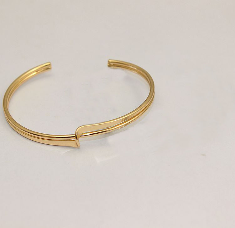 High-end minimalist copper bracelet opening adjustable