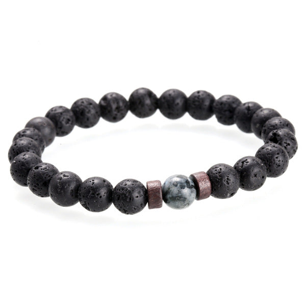 Fashion Men's Retro Volcanic Stone Yoga Bracelets