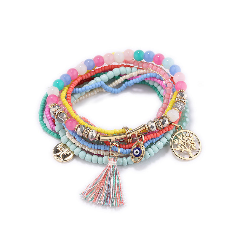 Bohemian Ethnic Style Colored Rice Bead Bracelet Jewelry