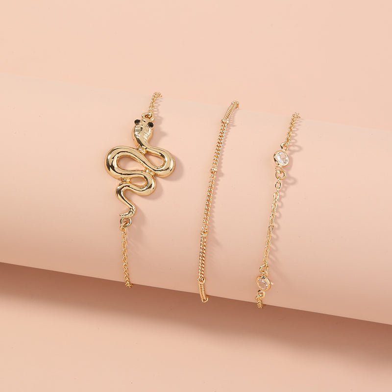 European and American cross-border hot-selling accessories, animal snake-shaped multi-layer exaggerated street fashion bracelet women
