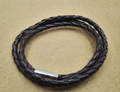 4MM Three Circle Simple Multi-layer Winding Plug Buckle Woven Leather Multi-color Bracelet