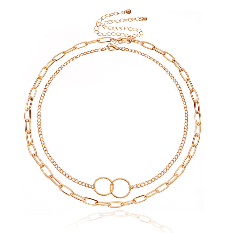 Cold Wind Chain Double-layer Necklace Square Thick Chain