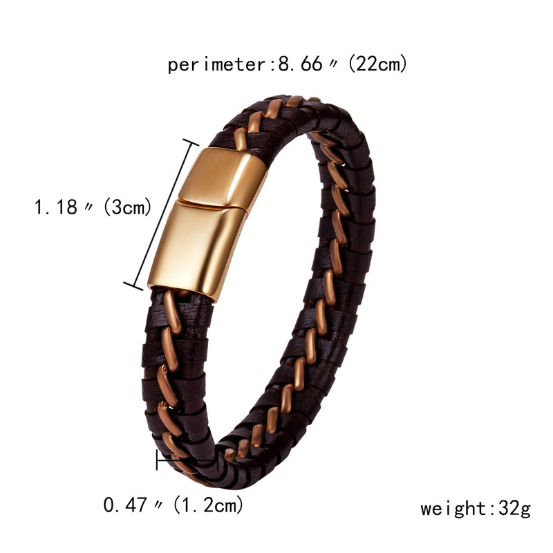 Woven leather bracelets for men