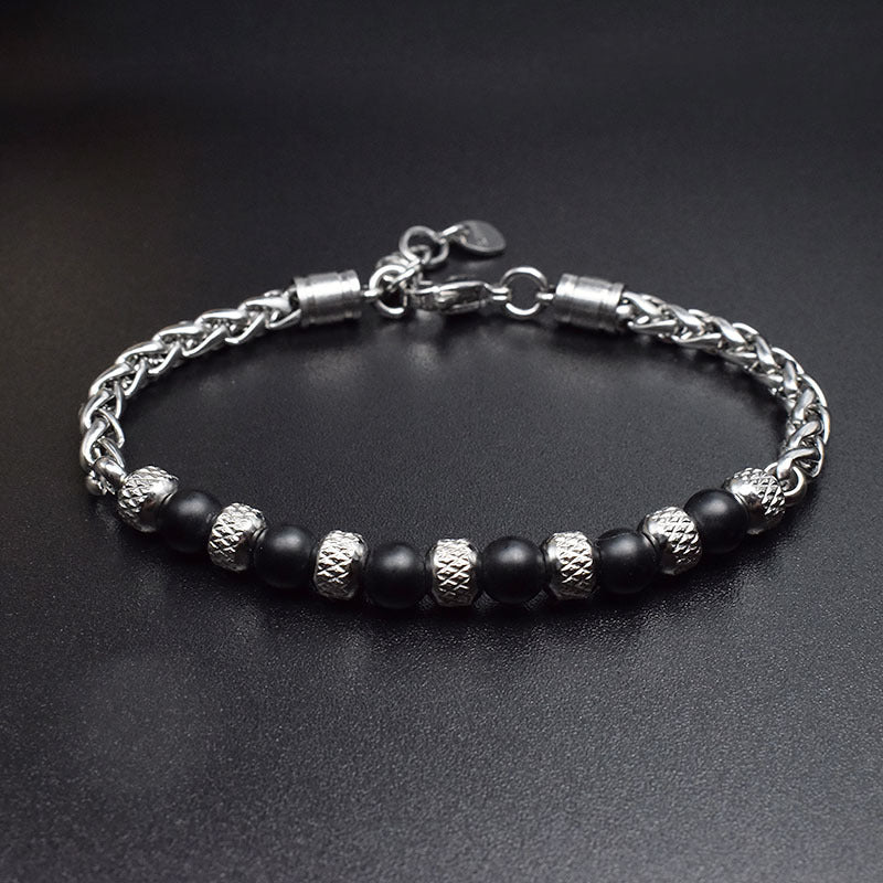 Stainless steel adjustable 6mm tiger's eye bracelet