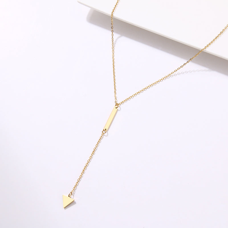 Metal Strip Triangle Necklace