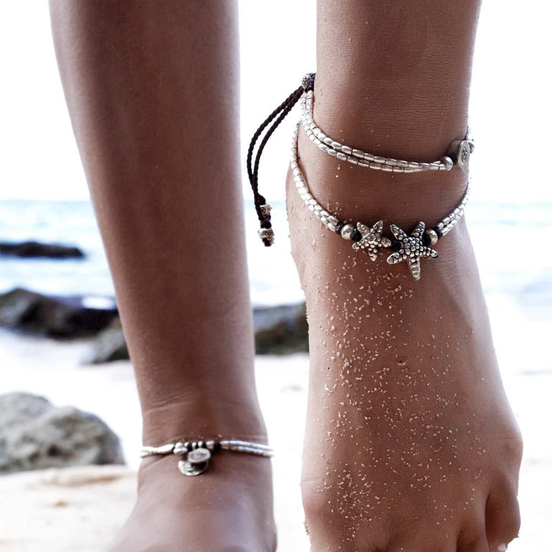 Vintage Starfish or Beads Anklet