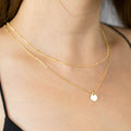 Glossy Metal Disc Pendant Women's Clavicle Necklace