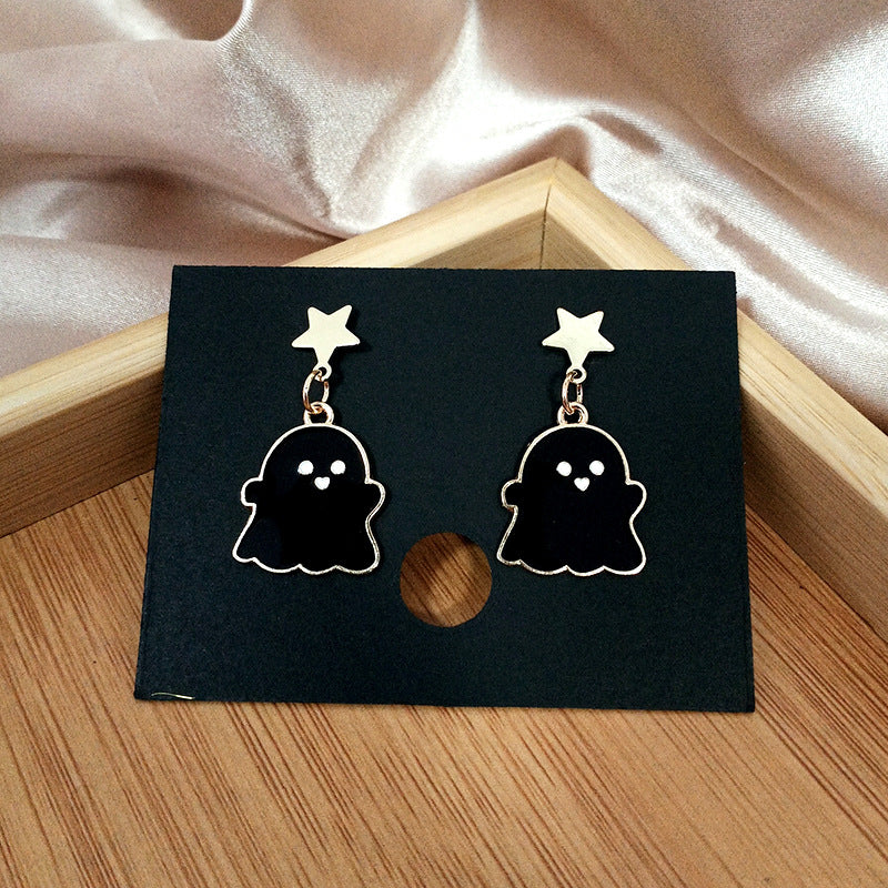 Cute Cartoon Little Ghost Girl Earrings