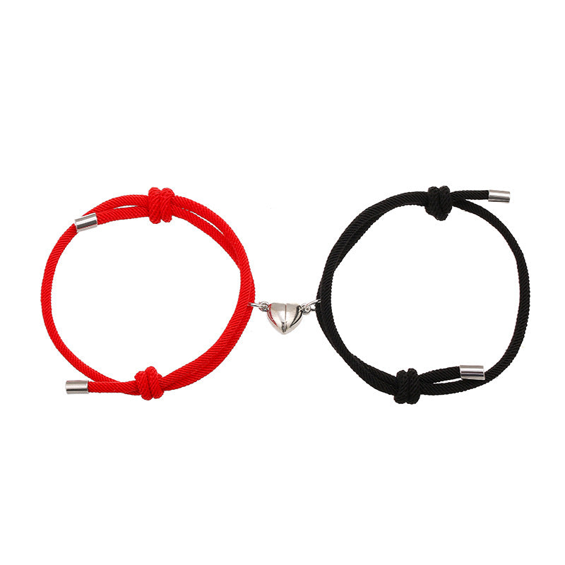 Simple Nylon Love Couple Magnetic Bracelet