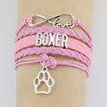 Hand-woven Boxer animal paw charm bracelet