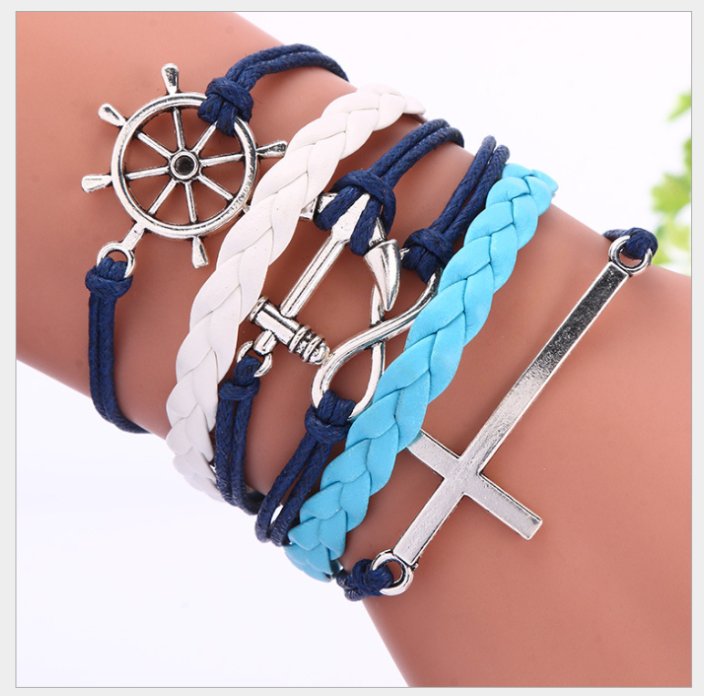 European and American big-name multi-layer woven bracelet bracelet rope