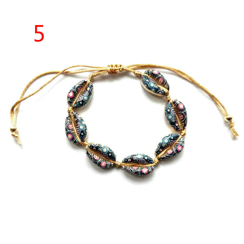 Colorful inkjet alloy shell bracelet