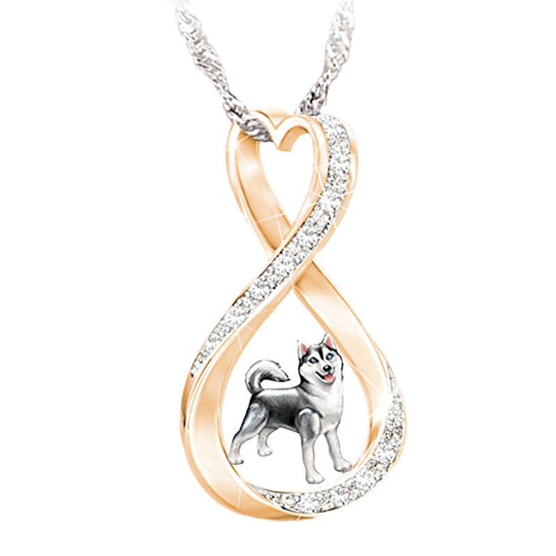 Women's Heart Twisted Animal Shaped Diamond Pendant Necklace