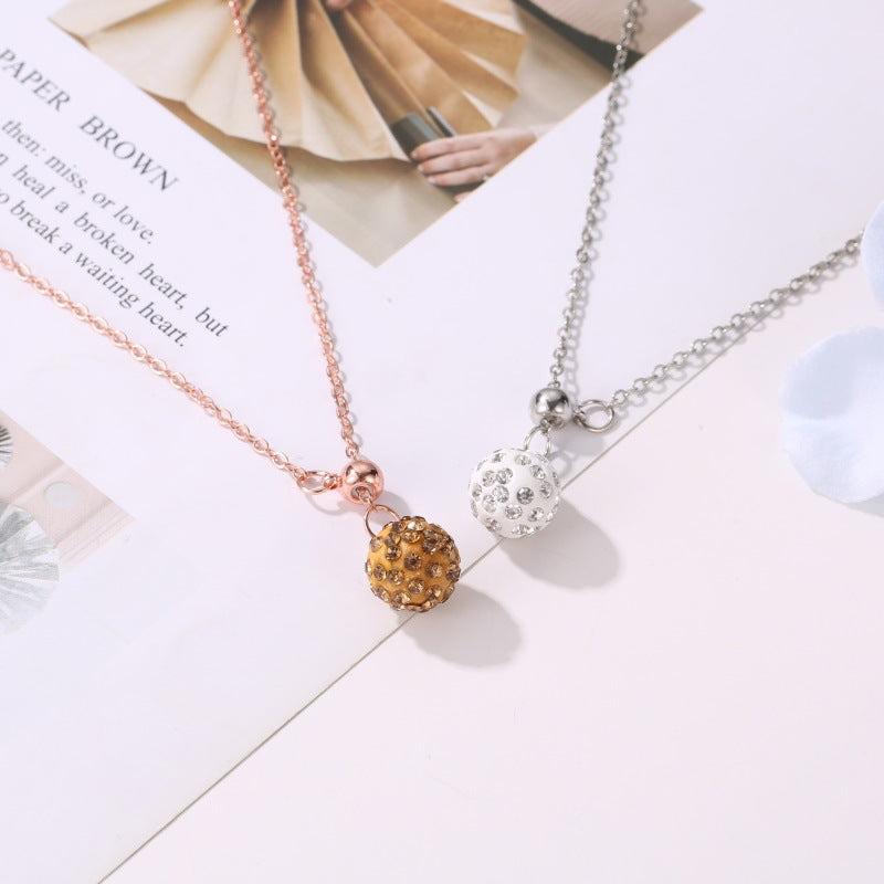 Temperament Crystal Pendant Clavicle Chain