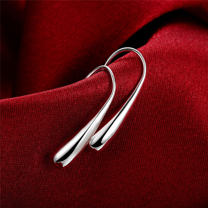 Women's Silver Water Drop Ear Hook