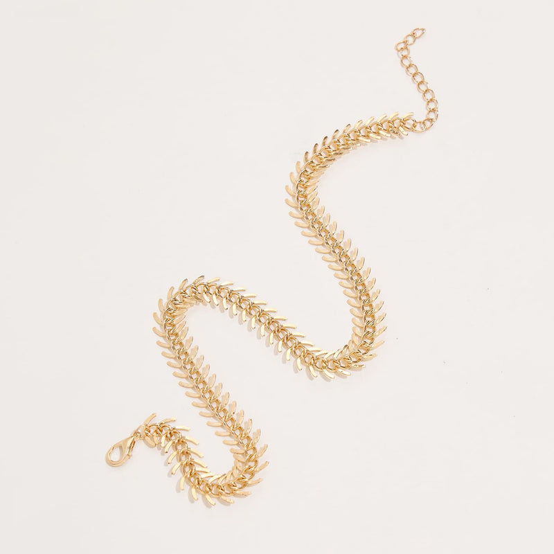 Fishbone Chain Short Necklace Clavicle Women's Necklace