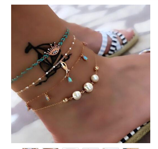 Bohemian fashion personality multilayer anklet