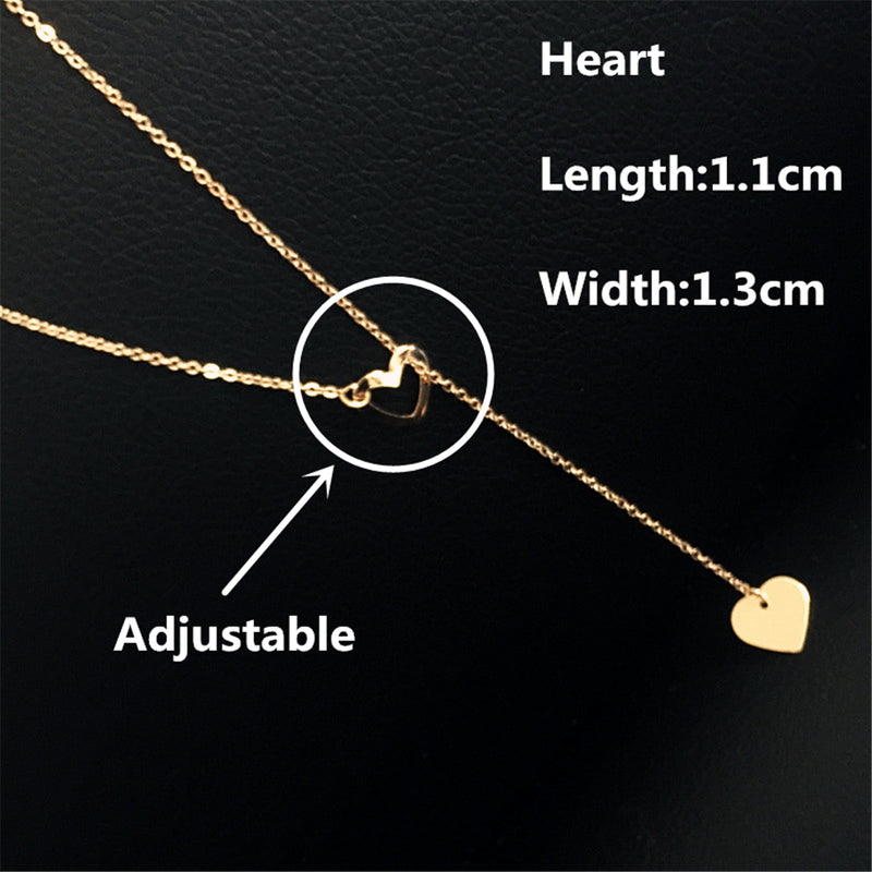 Simple Handmade Copper Love Temperament Pendant Adjustable Fashion Necklace