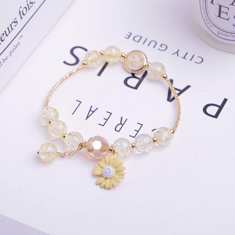 Korean Style Fashion Popping Crystal Small Daisy Bracelet