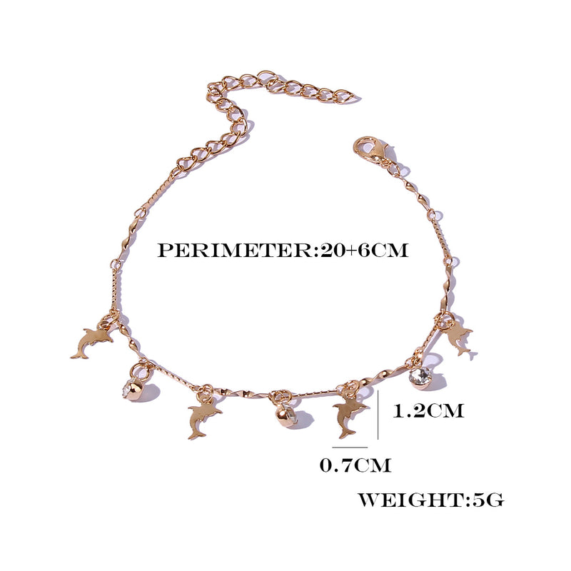 Dolphin Pendant Anklet Personality Fashion Metal Body Chain