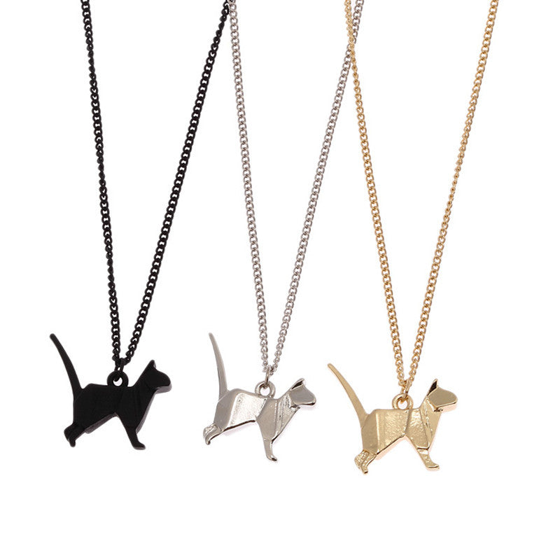 Three-dimensional Origami Animal Short Necklace