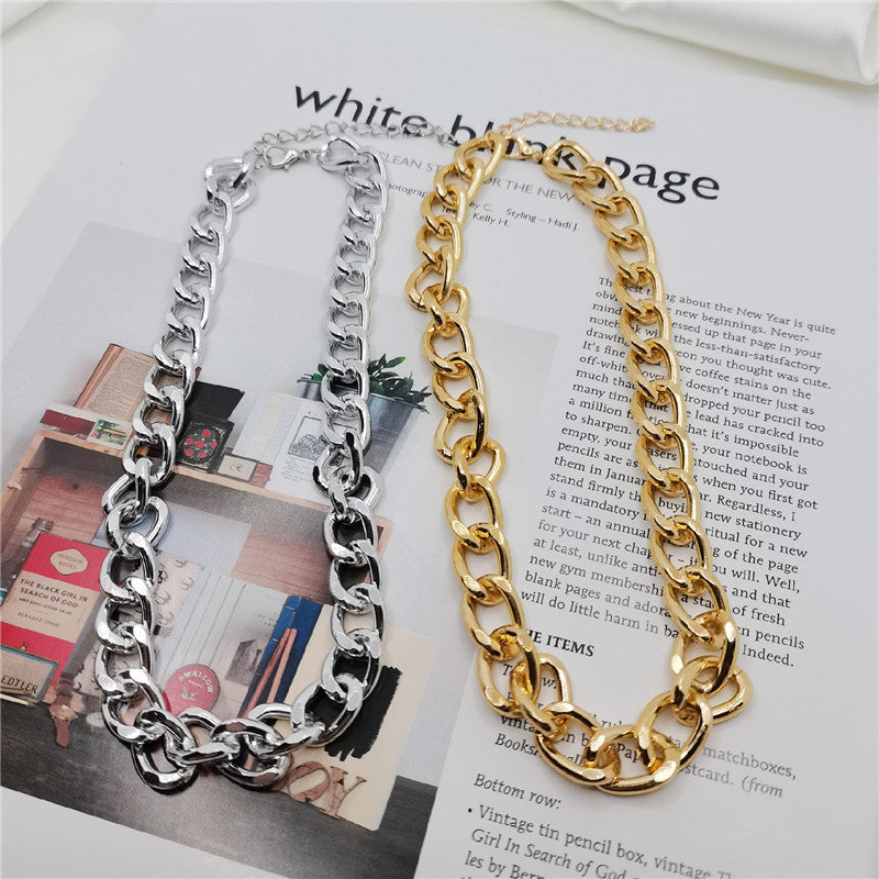 European And American Cross Border Fashion Personality Thick Chain Cuban Necklace