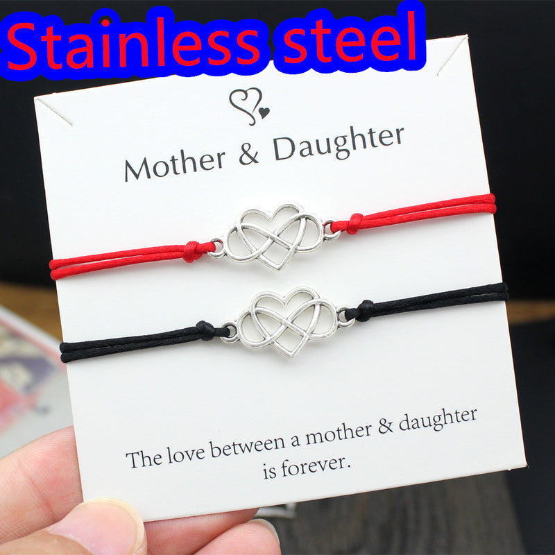 Heart Shaped Wax Wire Braided Bracelet