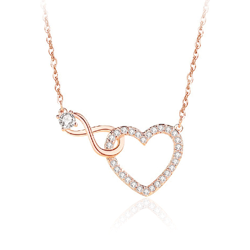 Simple Love Knot Necklace Female Temperament Heart-shaped