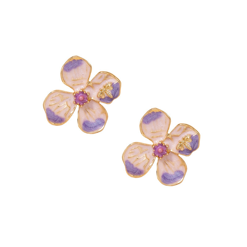 Flower Earrings Retro Temperament Earrings Super Fairy