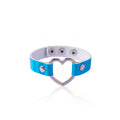 Colorful PU Leather Bangle Punk Hollow Heart Charms Adjustable Bracelets