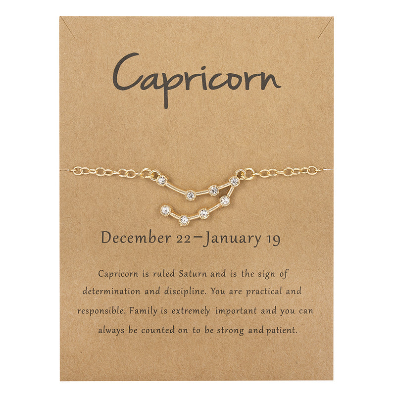 Women's Twelve Constellation Chain Bracelet In Paper Card