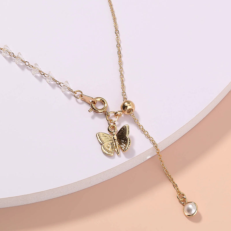 Shortened chain of Collarbone Butterfly Necklace