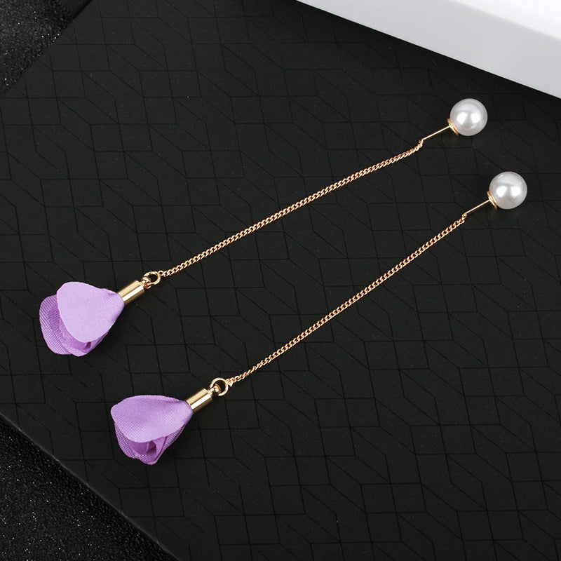 Simple Flower Earrings Temperament Long Style