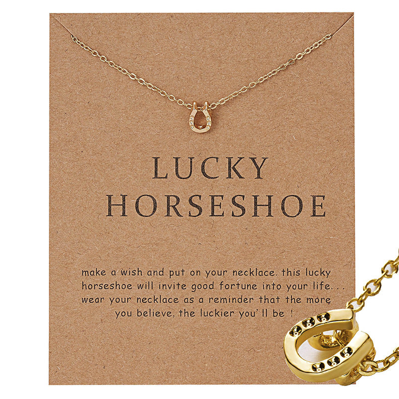 Ladies U Shaped Horseshoe Pendant Necklace