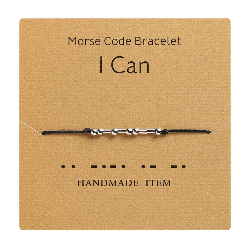 Morse Code Bracelet Braided Adjustable