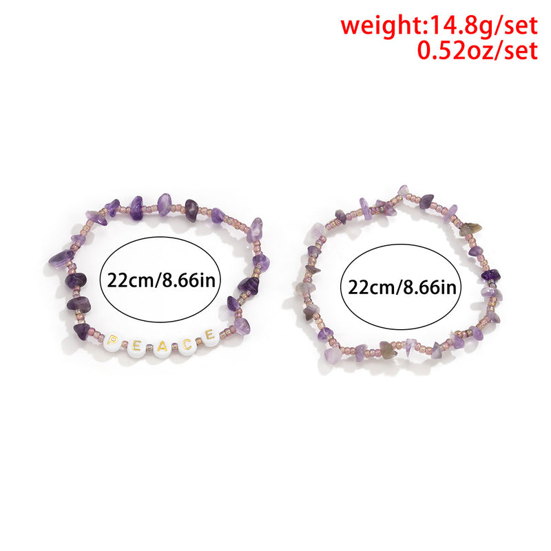 Hand-woven Acrylic Letter Set Beaded Anklet