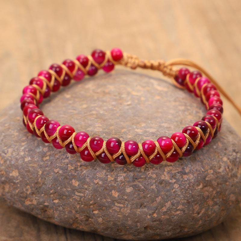 New Style Double-layer Stone Winding Bracelet Handmade