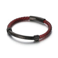 Simple Leather Rope Braided Fashion Men's Bracelet Stainless Steel