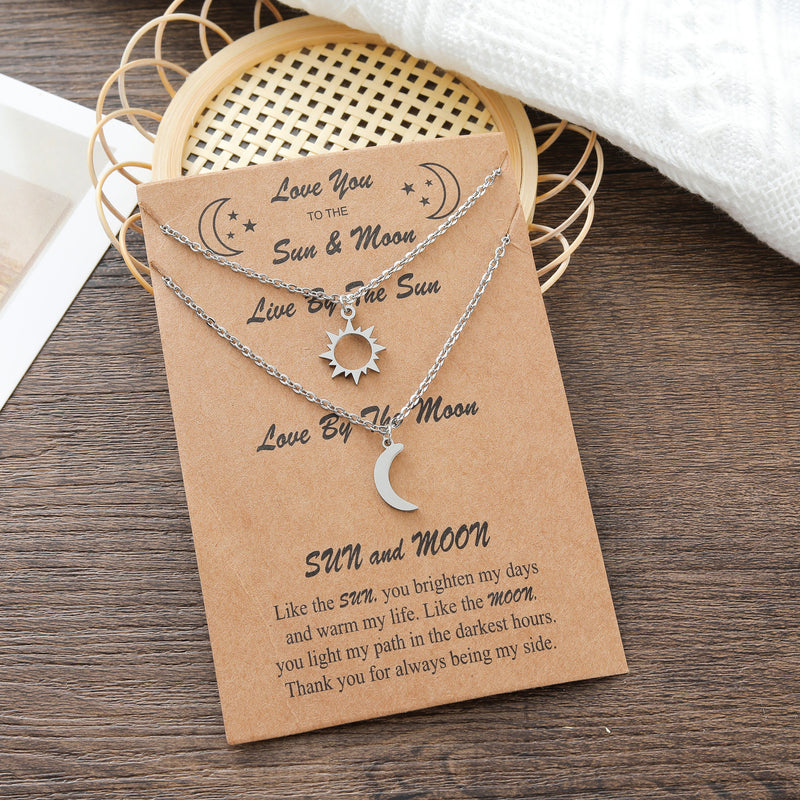 Sun And Moon 2-piece Couple Necklace Creative Personality