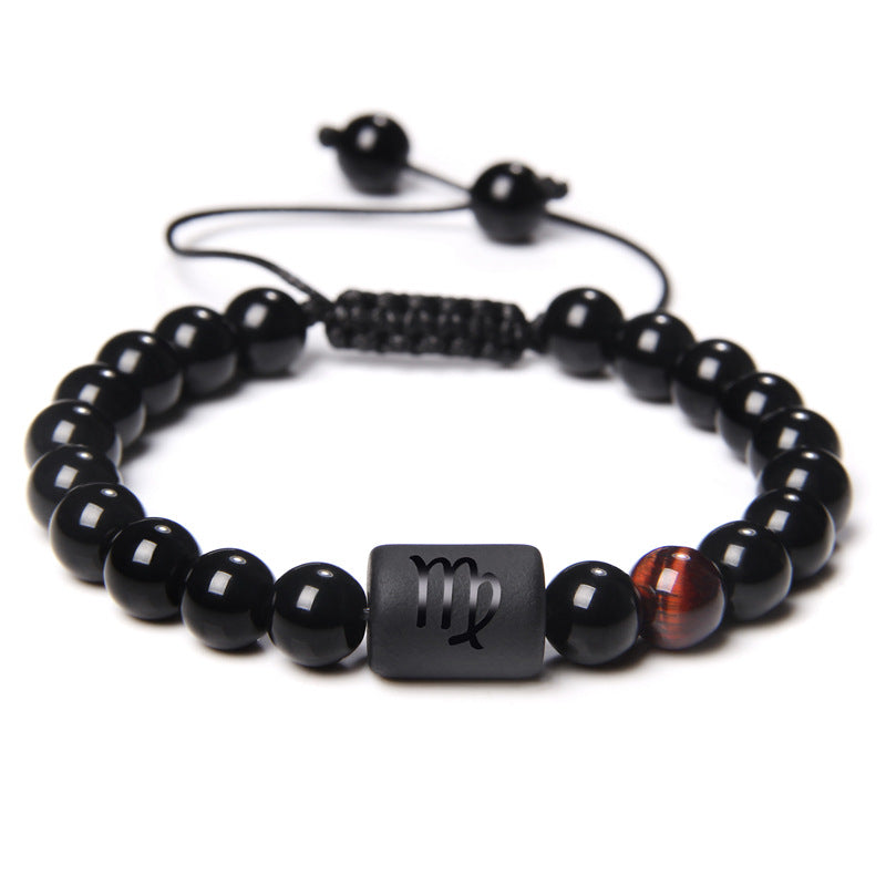 Constellation Black Glossy Beaded Bracelet