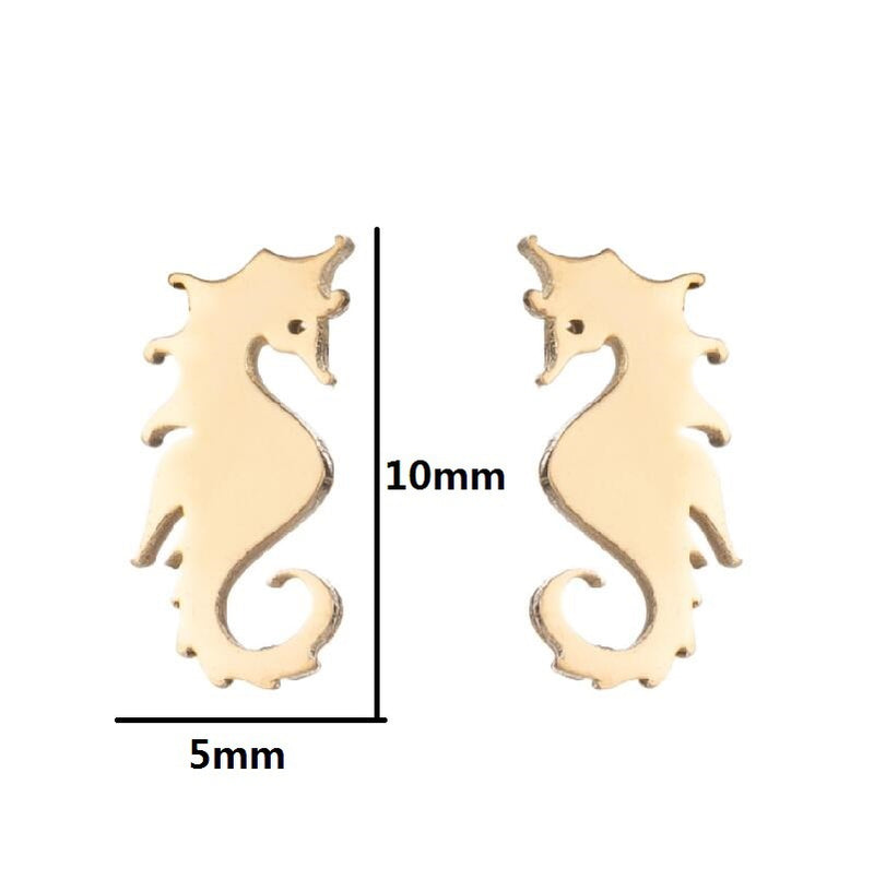 New Style Earrings Stainless Steel Plating Simple Cat Dolphin