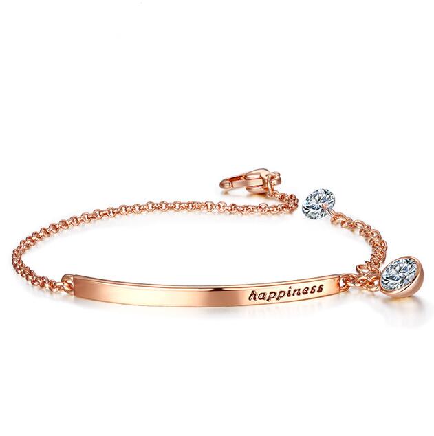 High Quality Ol Style Cubic Zirconium Gold Color Austrian Crystal Bracelet Jewelry Wholesale