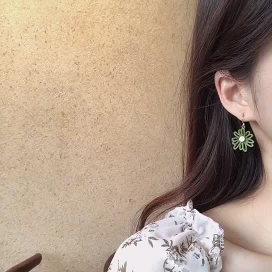 Korean temperament simple female forest earrings