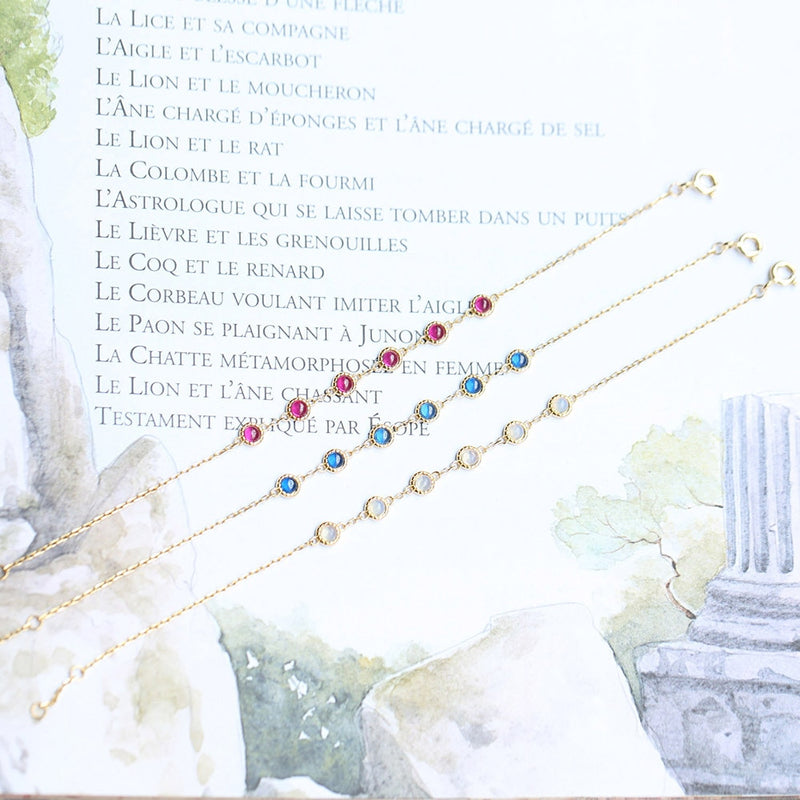 Natural  Opal Ruby Charm Stone Crystal Bracelet