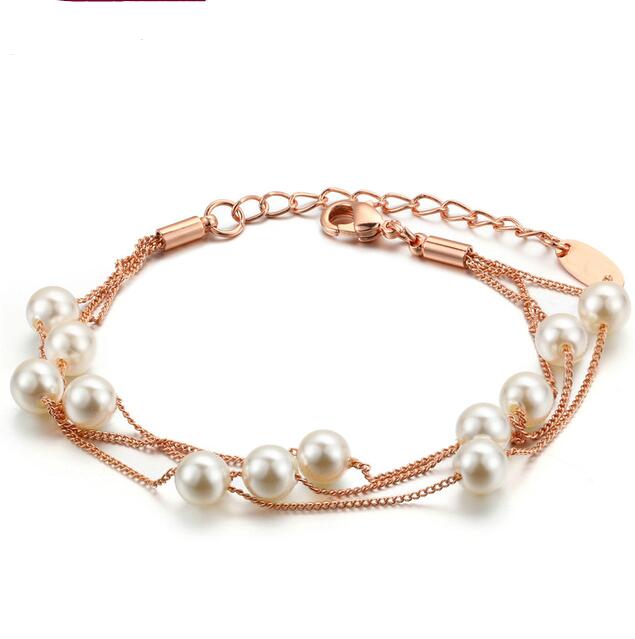 The  Pearl Bracelet Necklace  Gold Jewelry For Women Gift Party Wholesale